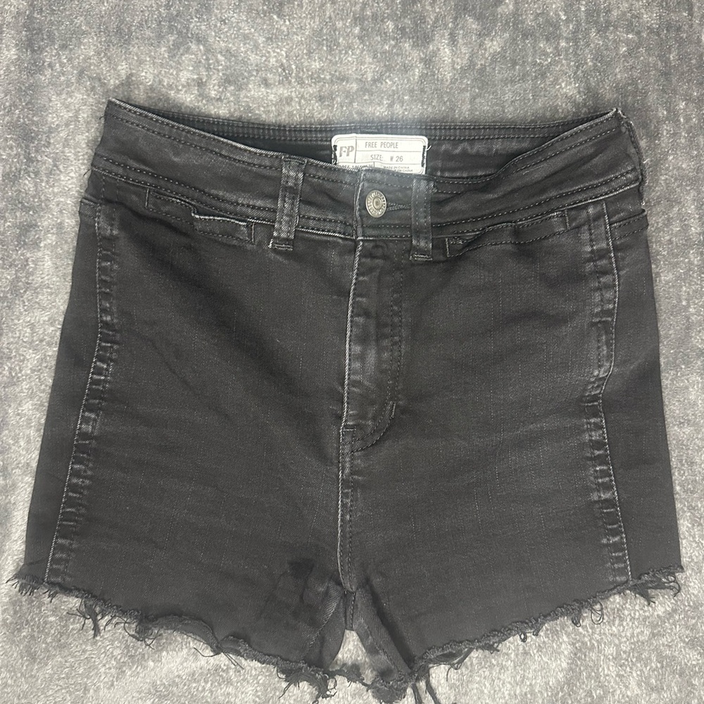Free People Charcoal Jean Shorts